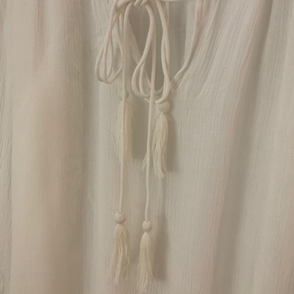 French Connection White Flowy Smocked Avea Shirt - Picture 10 of 11